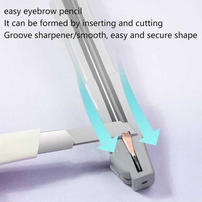 Wenkbrauw Puntenslijper Gereedschappen Microblading Wenkbrauw Tattoo Puntenslijper Voor Semi-Permanente Wenkbrauw Make-Up Tool grijs