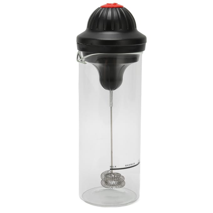 Handmelkopschuimer Batterijgevoed Elektrische Handmelkschuimmaker met Hittebestendig Glas voor L(for 6.5-9kg) white