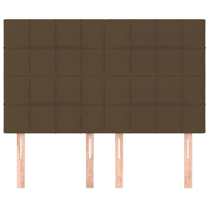 vidaXL - Hoofdbord - donkerbruin - 144x5x118/128 - cm - stof