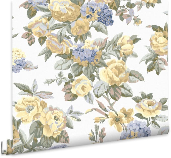 Laura Ashley Pembrey Behang - Bloemen - 10mx52cm - Geel
