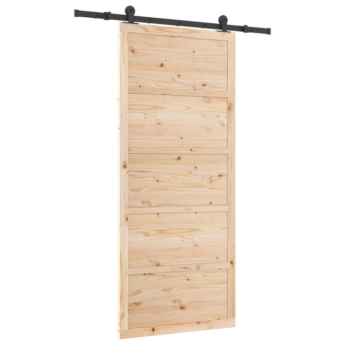 vidaXL - Schuifdeur - Naturel - 80 - x - 208 - cm - Massief - grenenhout