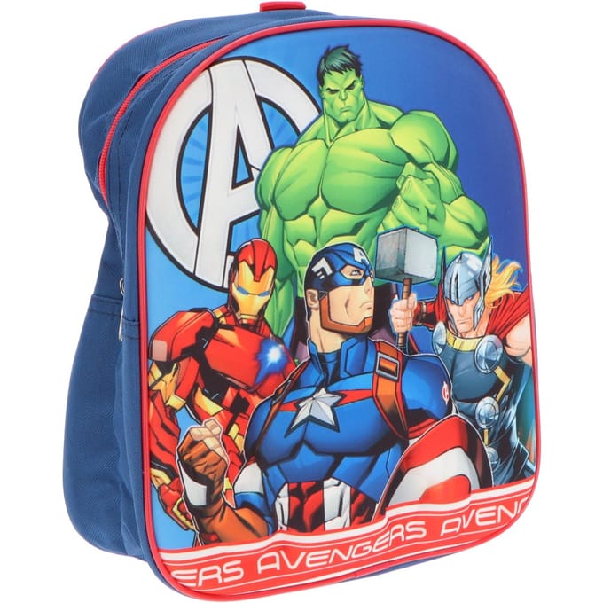 Avengers 3D Rugzak - Schooltas - Polyester - Blauw - Rugzak kind