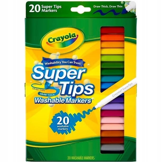 Crayola Super Tips - Markers - Wasbare kleurpotloden voor kinderen, 20 kleuren