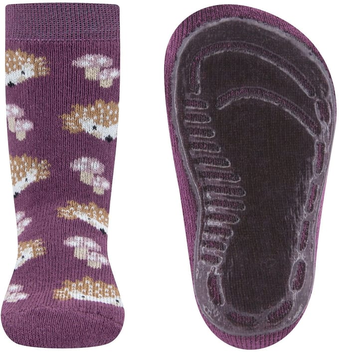 Ewers antislip sokken egeltjes aubergine