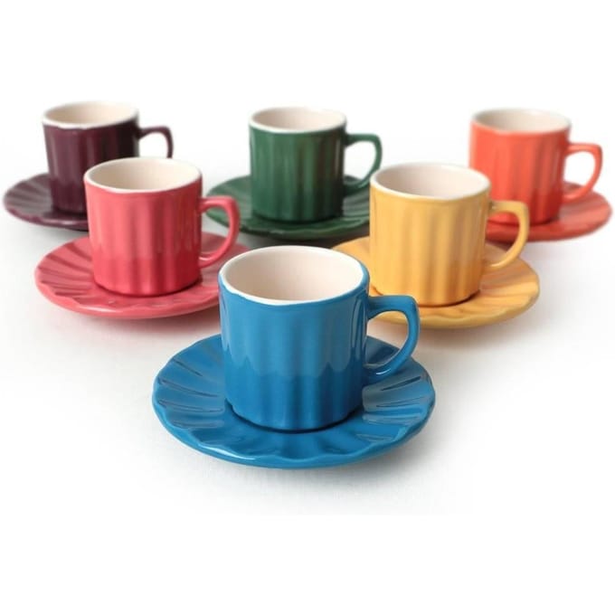 12-delige koffieset Vibrant keramiek | Hermia