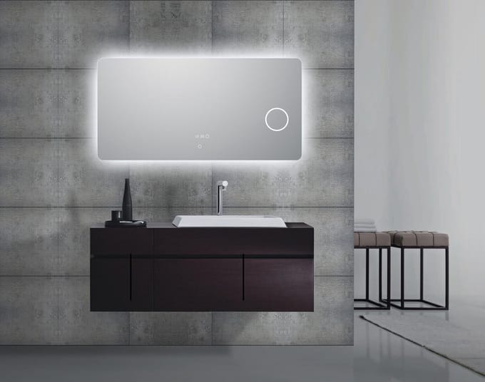 Vips LED Badkamerspiegel - 100x60cm - Verwarming - Vergroot glas - Rechthoek - Touchscreen - Dimbaar
