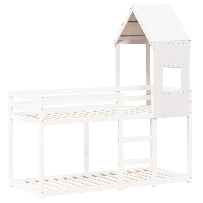 vidaXL - Kinderbedhuisje - 55x99x139,5 - cm - massief - grenenhout - wit
