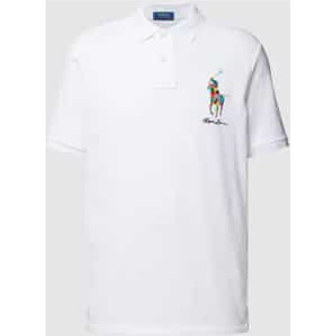 Classic fit poloshirt met labelstitching