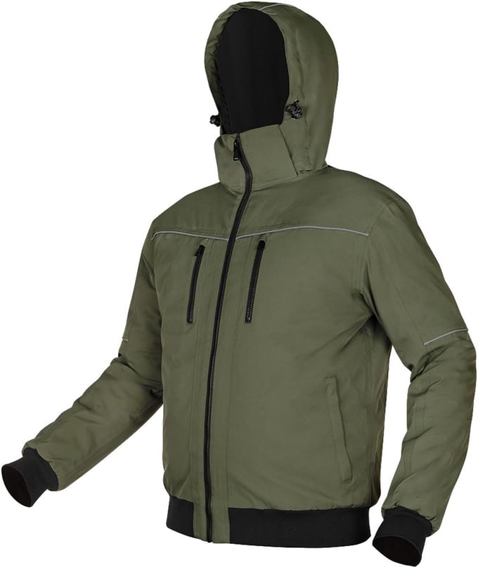 NEO TOOLS Outdoor - Groene Bomberjack - Gevoerde Kap - Maat S