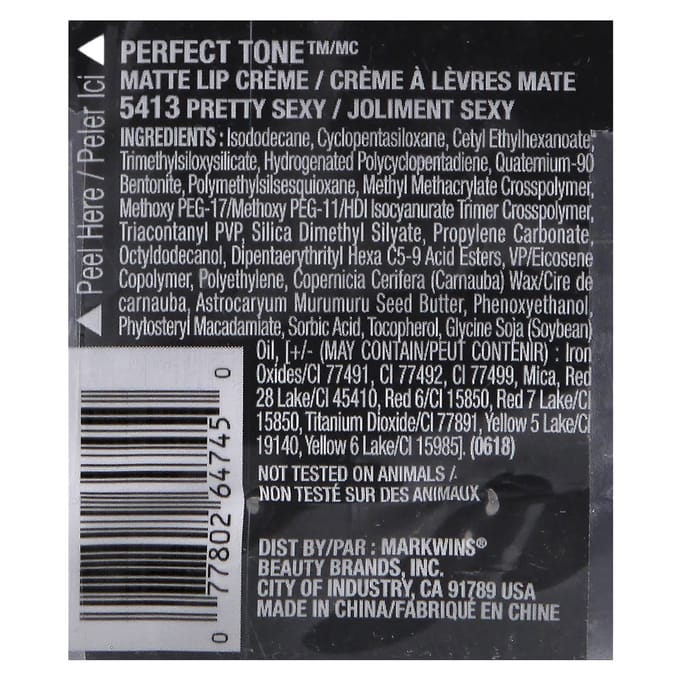 Perfecte Toon, Matte Lipcrème, 5413 Pretty Sexy, 5,1 ml(0.17 fl oz) black