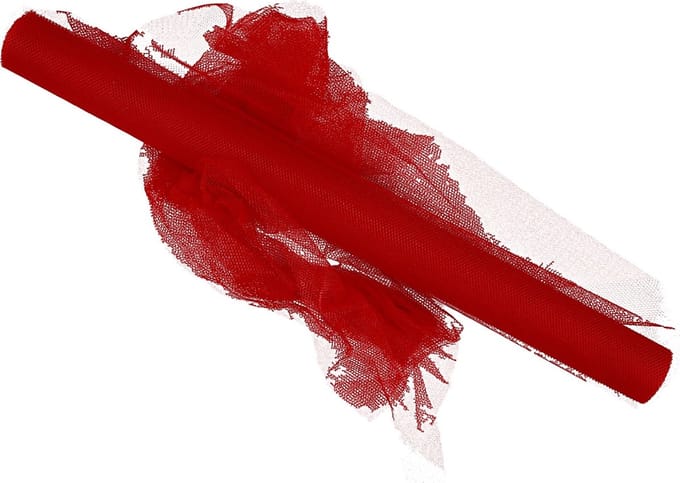 Tule, B: 50 cm, rood, 5 m/ 1 rol