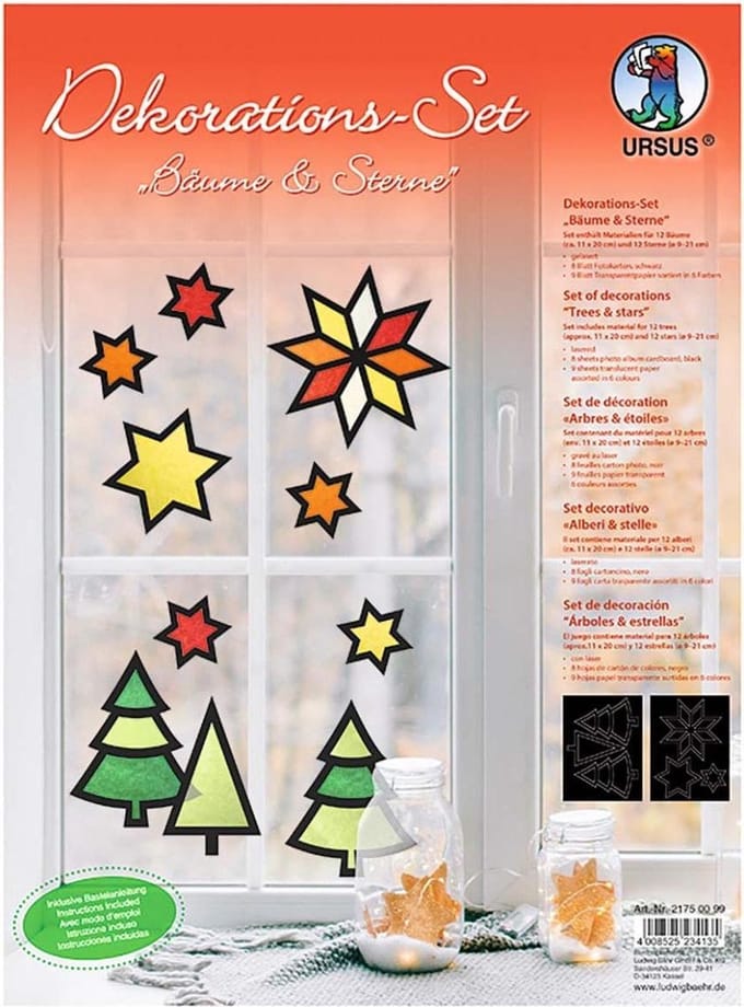 URSUS 21750099, Meerkleurig, Raam, Glas, Kerstmis