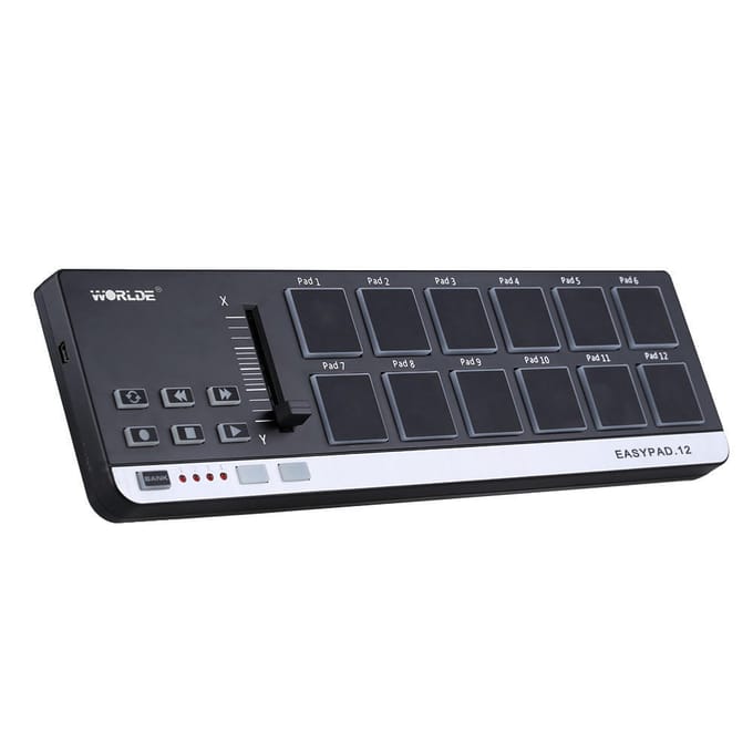 Worlde EasyPad.12 draagbare mini USB 12 drumpad MIDI-controller zwart