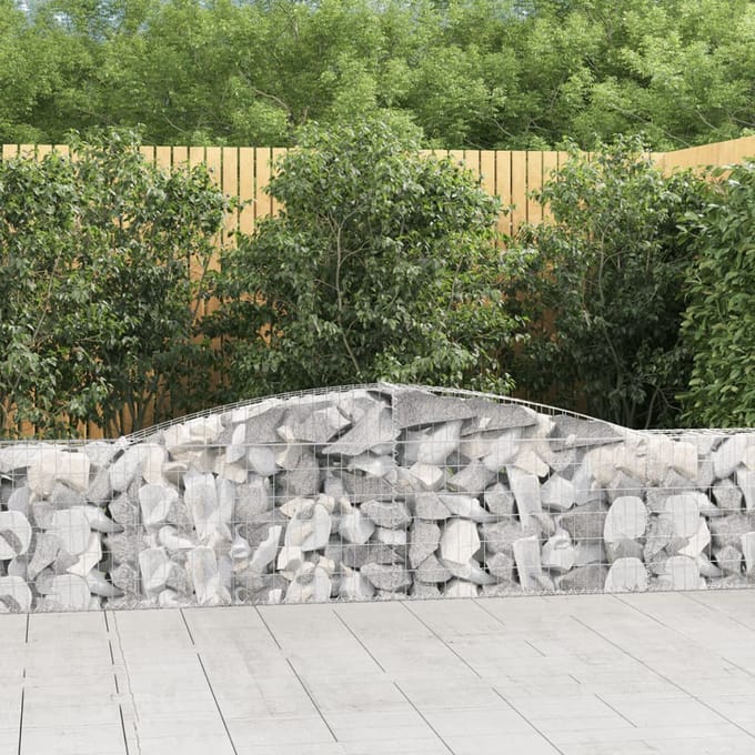 vidaXL - Schanskorven - 3 - st - gewelfd - 400x30x60/80 - cm - ijzer