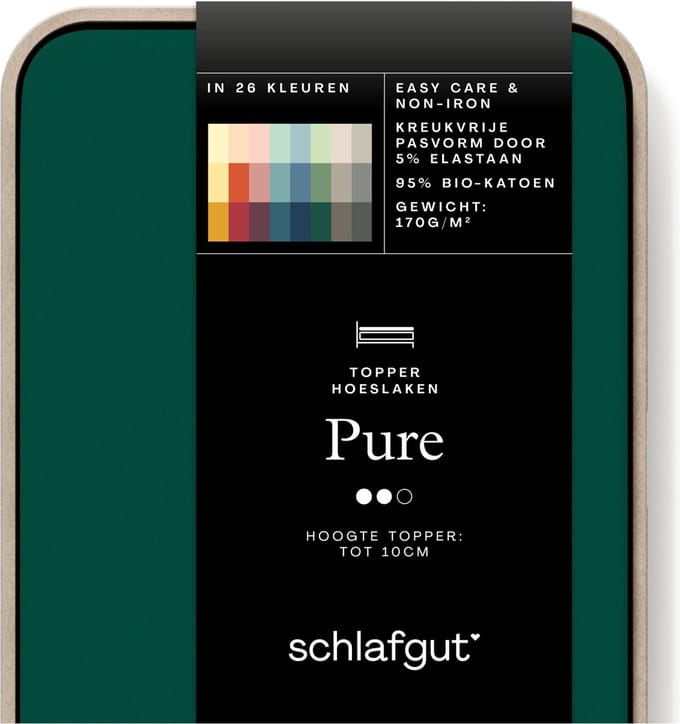 Schlafgut Jersey Pure topper hoeslaken - Eenpersoons - Green Deep