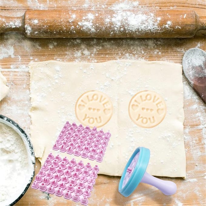 Ensemble de moules à biscuits avec lettres et chiffres, gaufreur, tampon à Fondant, bricolage, coupe-biscuits de noël, outil de cuisson, 1 ensemble white