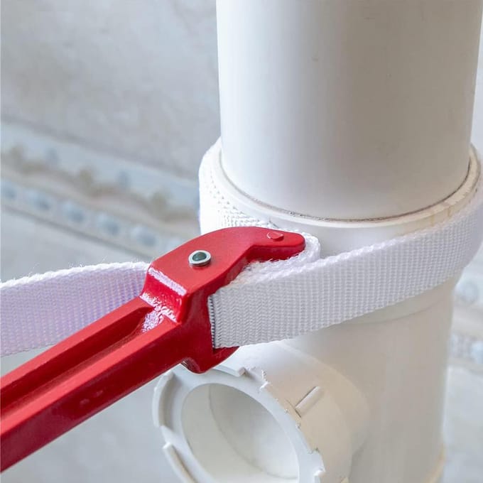 12 inch verstelbare multifunctionele bandsleutel met verdikte nylon band white