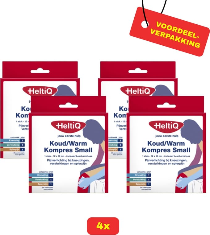 4 x HeltiQ Koud/Warm Kompres Small - Voordeelverpakking