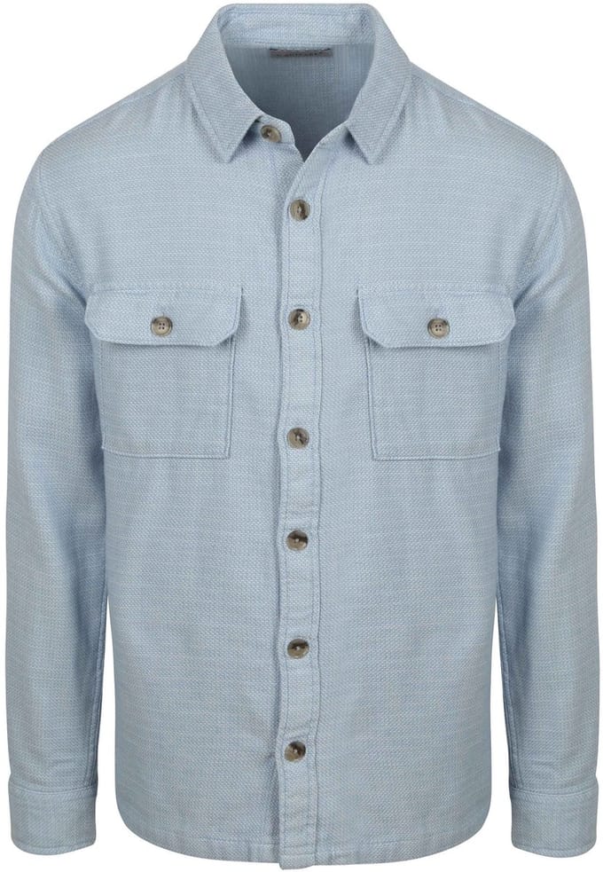 Suitable Overshirt Structure Lichtblauw - Maat XL - Heren