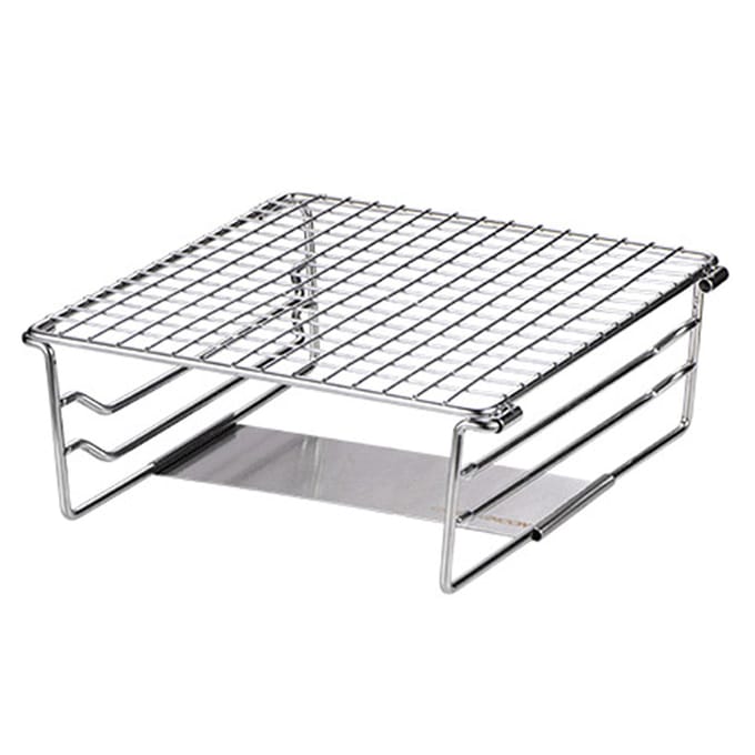 Mini grille de gril pliante, Support de gril, Support chauffant avec plaque de support argenté