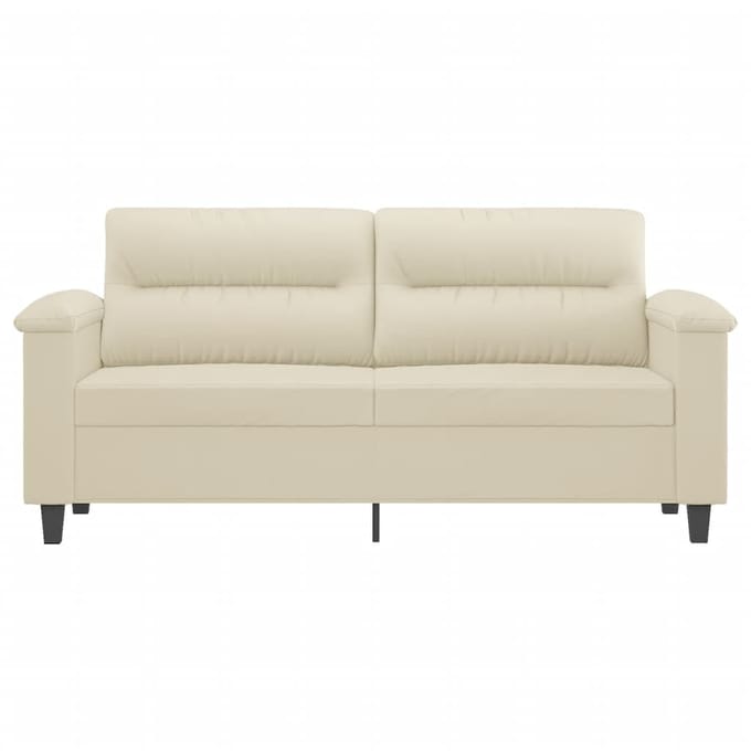 vidaXL - Tweezitsbank - 140 - cm - kunstleer - crèmekleurig