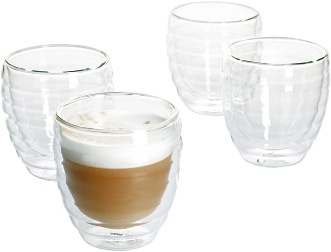 Cappuccinoglas Cesena dubbelwandig set van 4