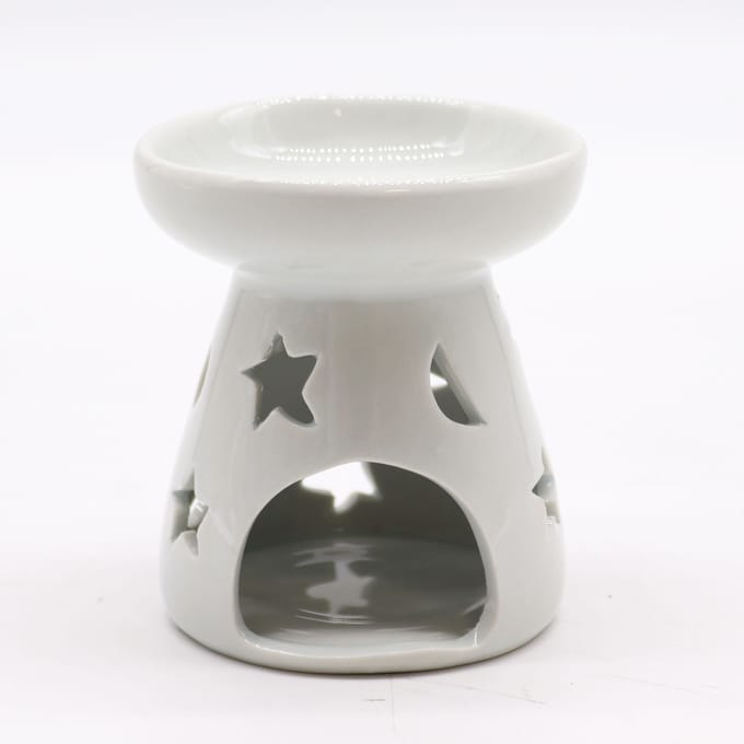1x Kleine klassieke witte oliebrander - Maan & Ster