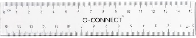 Q-CONNECT meetlat | transparant polystereen | 15 cm