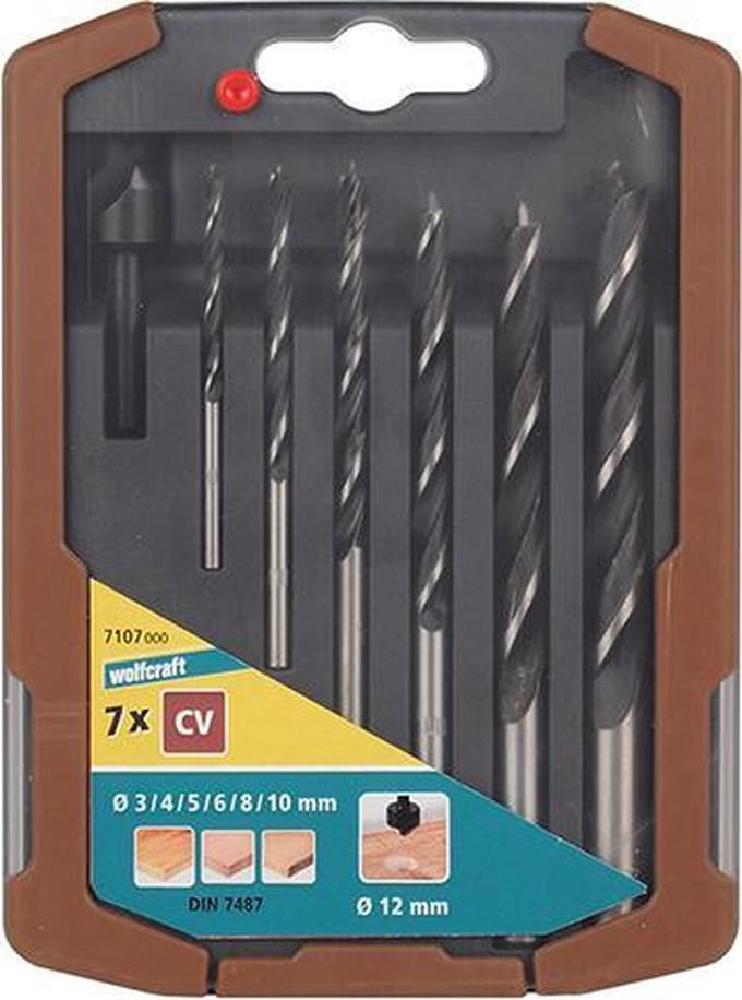 wolfcraft - Houtspiraalboorset, Ø 3–10 mm, 7-dlg. - 7107000