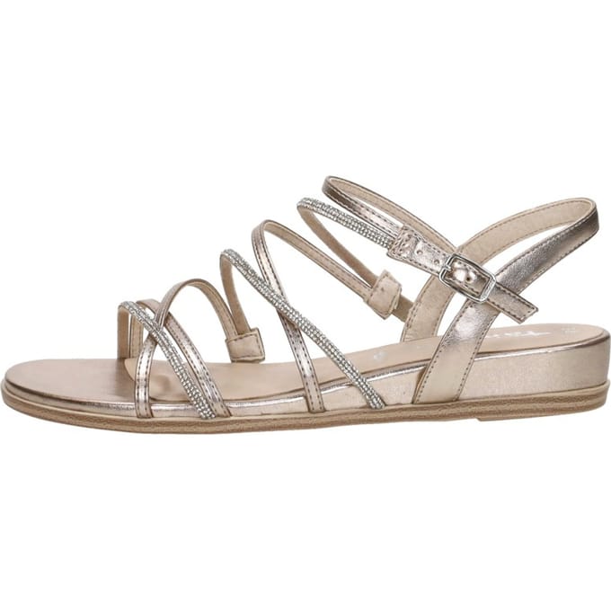 Tamaris Sandalen goud Textiel - Dames - Maat 37
