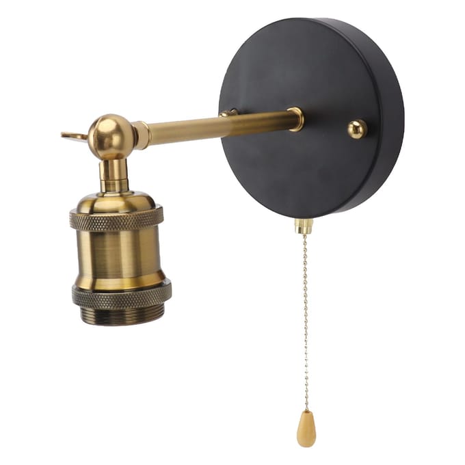 Applique murale rétro E27 E26 en fer réglable, ensemble de luminaires muraux vintage avec black