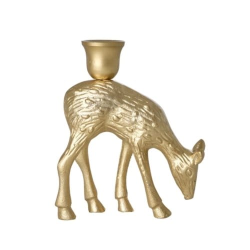Rice by Rice Kandelaar Hert – Goud – Gietijzer – 16 cm