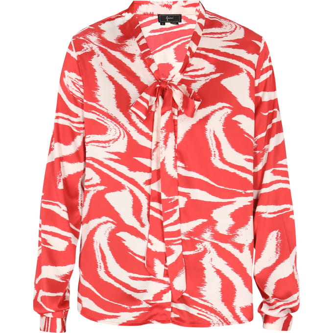 Faina Blouse Dames rood wol wit