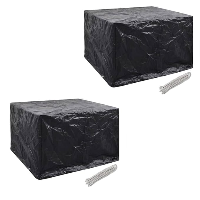 vidaXL - Tuinmeubelhoezen - poly - rattan - 2 - st - 4-persoons - 113x113 - cm