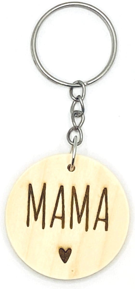 Sleutelhanger van hout | MAMA | cadeautje voor moeder / Moederdag