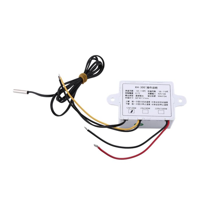 12V Hoge Precisie Digitale Thermostaatregelaar Temperatuurregelaar Schakelaar met Sonde white