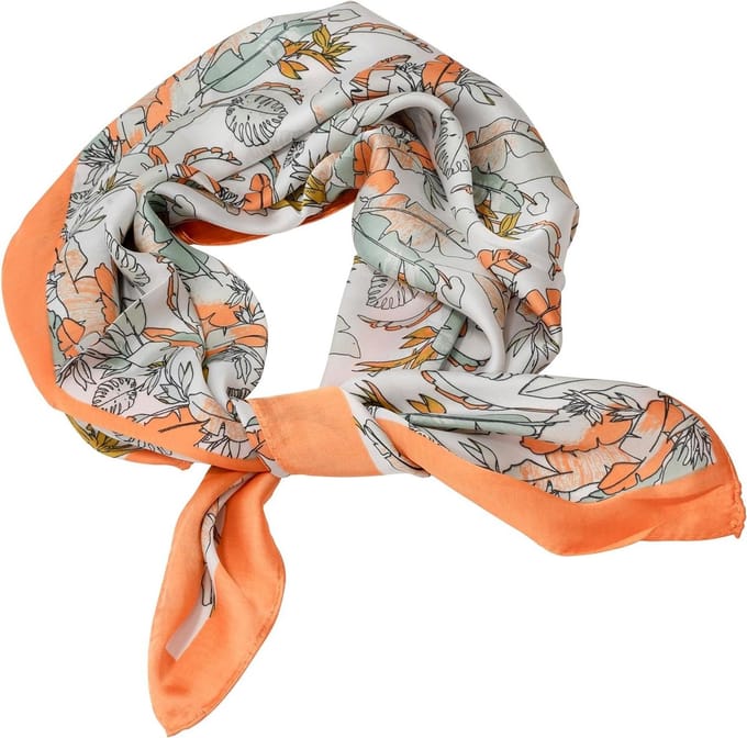 Allecta - Vierkante sjaal met veren patroon - 70x70 cm - polyester - hobby mode decoratie