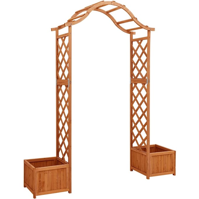 vidaXL - Pergola - met - plantenbak - massief - vurenhout