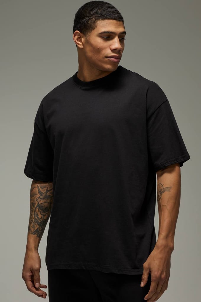 Active Progress Over Perfection Oversized T-Shirt | Black | Size XS