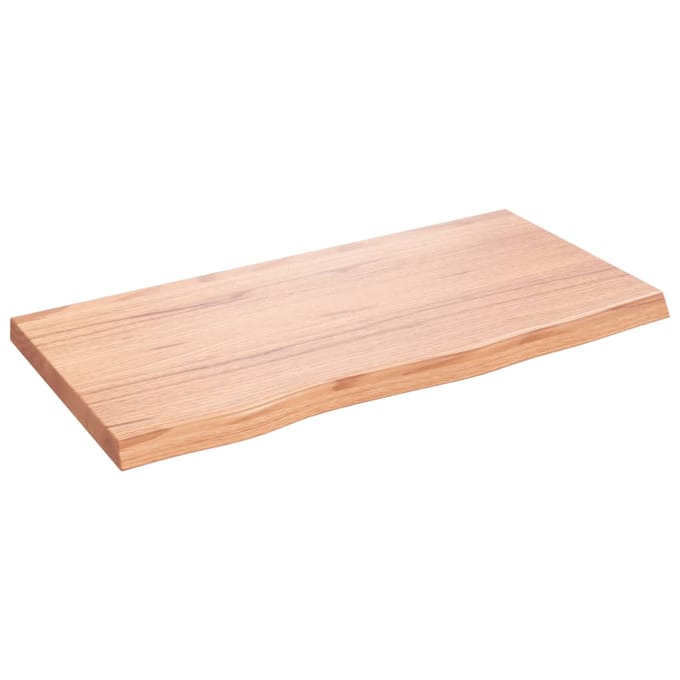 vidaXL - Wastafelblad - 80x40x(2-4) - cm - behandeld - massief - hout - lichtbruin