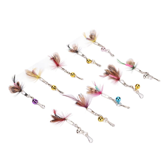 10 Pièces Plume de Rechange pour Baguette Teaser pour Chat Mignon Insecte Volant Attrayant Accessoires de Jouet Baguette pour Chat white