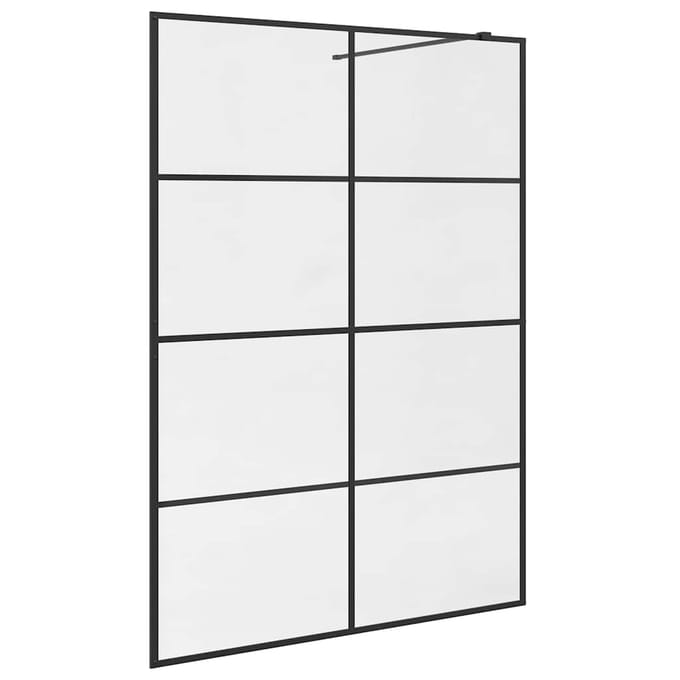 vidaXL - Inloopdouchewand - 140x195 - cm - ESG-glas - transparant - en - zwart