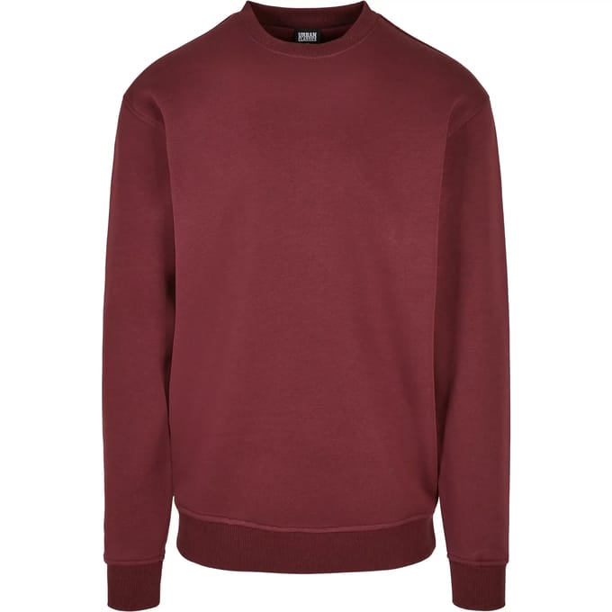Urban Classics - Basic Crew Sweater/trui - S - Bordeaux rood