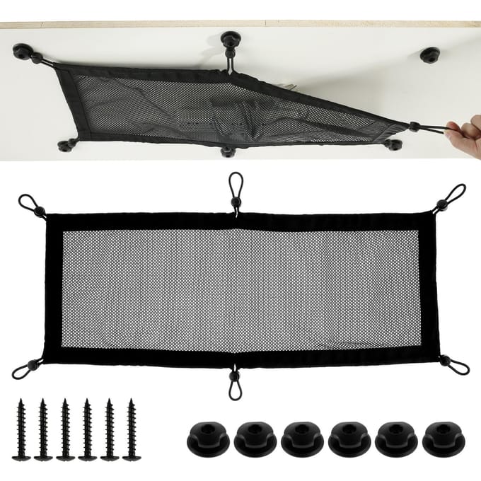 Kabel Organizer Houder Onder Bureau Draad Management Net Grote Capaciteit Flexibel Verstelbaar Privacy Onder Bureau Mesh Kabel Organizer gray