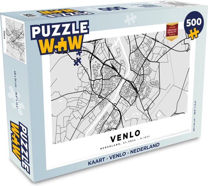 Puzzel Kaart - Venlo - Nederland - Legpuzzel - Puzzel 500 stukjes