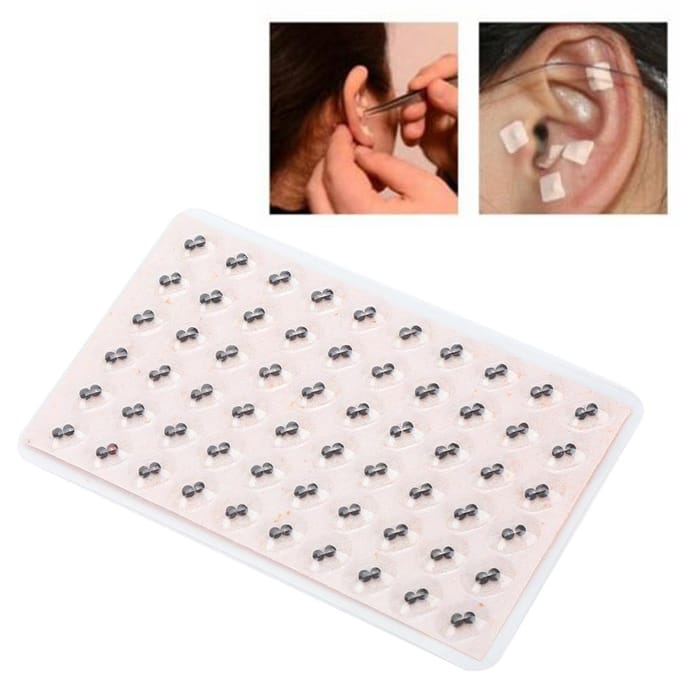 600 stuks 2 Sticker Oor Acupunctuurpunt Massage Oormassage Sticker Oorzorg Patch Plakker white