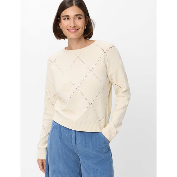 Brax Dames Trui  Style LISA dark ecru, crèmewit, maat 38