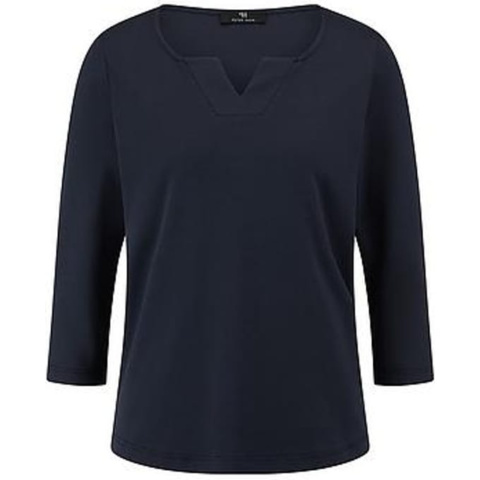 Shirt ronde hals Van Peter Hahn blauw