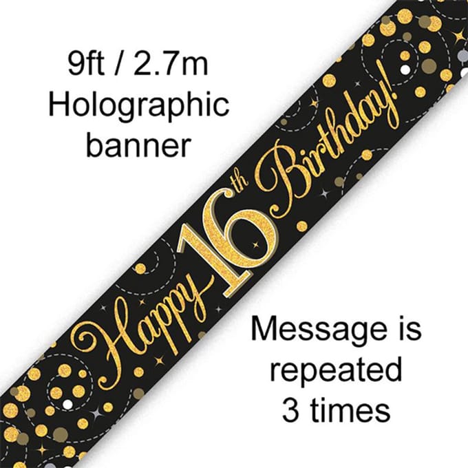 Oaktree - Banner 16 jaar Zwart en Goud