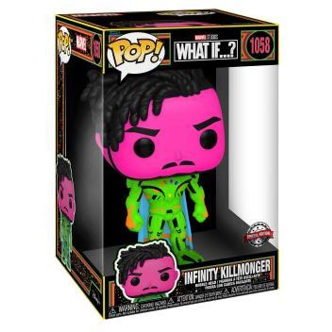 Funko What If...? - Super Sized POP! Infinity Killmonger (Blacklight) 25 cm Verzamelfiguur - Multicolours
